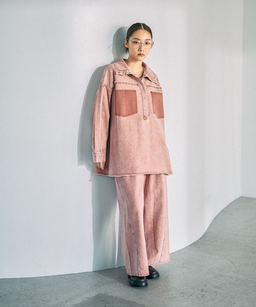 LEPSIM（レプシィム）の「デニム襟付きプルオーバー　629898（シャツ/ブラウス・レディース・ベージュ/ピンク/ブルー・FREE）」の7枚目の写真