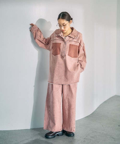 LEPSIM（レプシィム）の「デニム襟付きプルオーバー　629898（シャツ/ブラウス・レディース・ベージュ/ピンク/ブルー・FREE）」の8枚目の写真