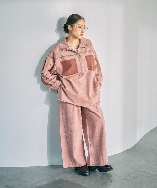 LEPSIM（レプシィム）の「デニム襟付きプルオーバー　629898（シャツ/ブラウス・レディース・ベージュ/ピンク/ブルー・FREE）」の9枚目の写真