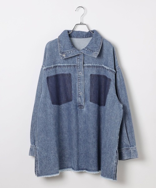 LEPSIM（レプシィム）の「デニム襟付きプルオーバー　629898（シャツ/ブラウス・レディース・ベージュ/ピンク/ブルー・FREE）」の17枚目の写真