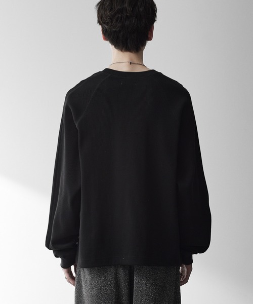 RUUBON（ルーボン）の「【RUUBON】henley neck long sleeve Tee/ヘンリーネック ロングスリーブTシャツ/ロンT（Tシャツ/カットソー・メンズ・ブラック/ライトグレー・S/M/L）」の8枚目の写真