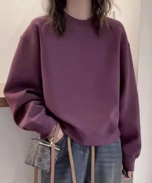 Flugge(フラッジー)の「クルーネックシンプルトップス(その他トップス・レディース・グレー/パープル・MEDIUM/LARGE)」の1枚目の写真