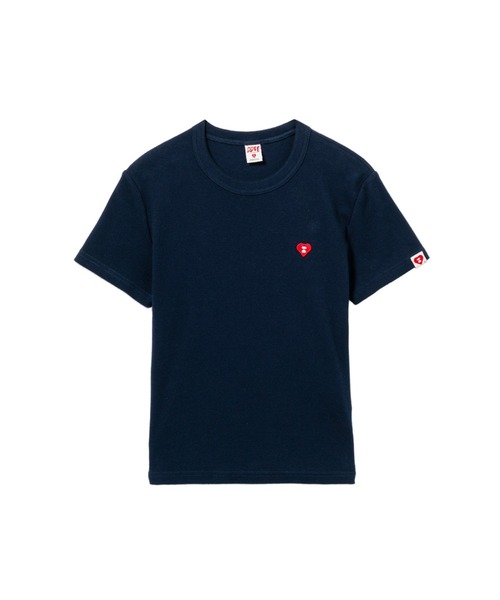 APEE BY A BATHING APE(エイピーバイアベイシングエイプ)の「HEART BADGE RIB TEE(Tシャツ/カットソー・レディース・グレー/ホワイト/ネイビー・SMALL/X-SMALL)」の3枚目の写真