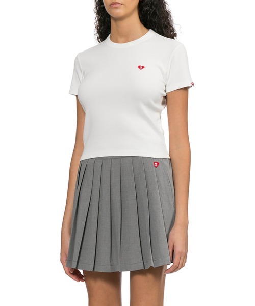APEE BY A BATHING APE(エイピーバイアベイシングエイプ)の「HEART BADGE RIB TEE(Tシャツ/カットソー・レディース・グレー/ホワイト/ネイビー・SMALL/X-SMALL)」の7枚目の写真