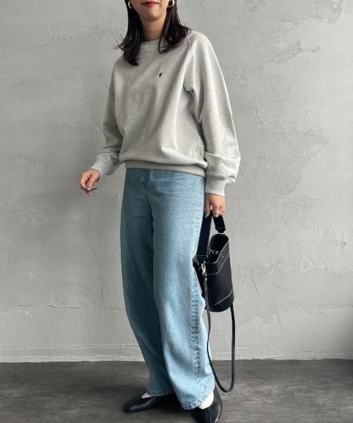 GYMPHLEX（ジムフレックス）の「[GYMPHLEX/ジムフレックス] スイングスリーブ ワンポイントロゴ刺繍スウェット（スウェット・レディース・ライトグレー/チャコールグレー/イエロー・12）」の19枚目の写真