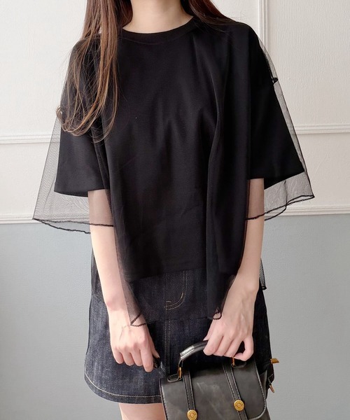 Nana(ナナ)の「シアーレイヤードトップス(Tシャツ/カットソー・レディース・ホワイト/ブラック・FREE)」の18枚目の写真