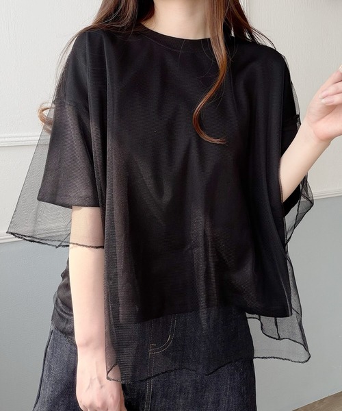 Nana(ナナ)の「シアーレイヤードトップス(Tシャツ/カットソー・レディース・ホワイト/ブラック・FREE)」の20枚目の写真