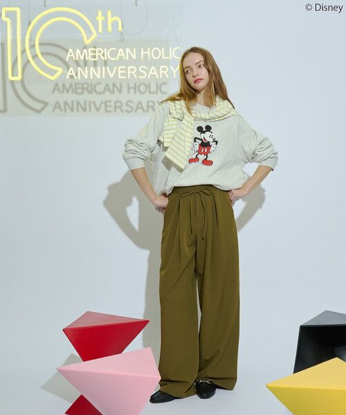 Disney（ディズニー）の「【Mickey&Friends】ビンテージ風スウェット（スウェット・レディース・グレー系その他/チャコールグレー/ホワイト系その他・FREE）」の15枚目の写真