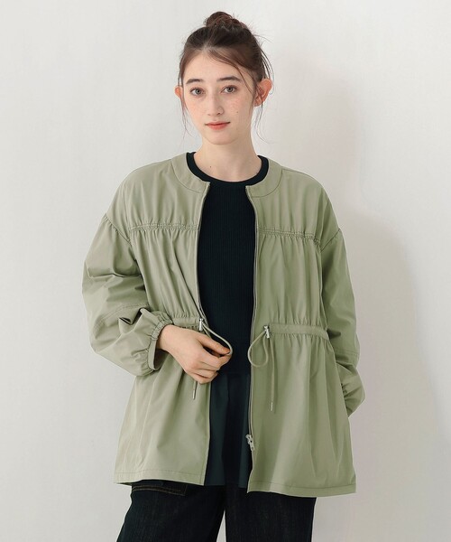 Afternoon Tea（アフタヌーンティー）の「タフタギャザーコート（その他アウター・レディース・ライトグリーン/アイボリー・MEDIUM）」の2枚目の写真