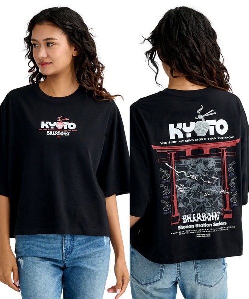 BILLABONG（ビラボン）の「BILLABONG ウィメンズ DESTINATION KYOTO TE Tシャツ 【2026年春夏モデル】（Tシャツ/カットソー・レディース・ブラック/ホワイト・MEDIUM）」の2枚目の写真