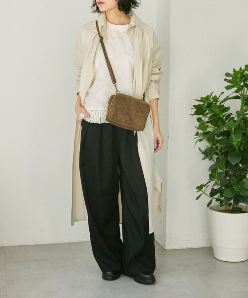 ear PAPILLONNER（イアパピヨネ）の「《ear別注》【B#AG(バッグ）】スエードショルダーバッグ（ショルダーバッグ・レディース・グリーン/ダークブラウン/ライトグレー・FREE）」の19枚目の写真