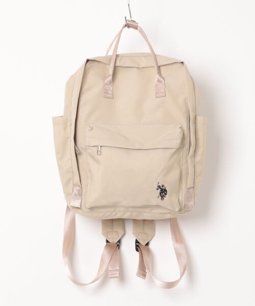 U.S. POLO ASSN.（ユーエスポロアッスン）の「【U.S. POLO ASSN.】ユーエスポロアッスン スクエアリュック USPA-2740（バックパック/リュック・レディース・オフホワイト/グリーン/ピンク/ベージュ/ネイビー/イエロー・FREE）」の2枚目の写真