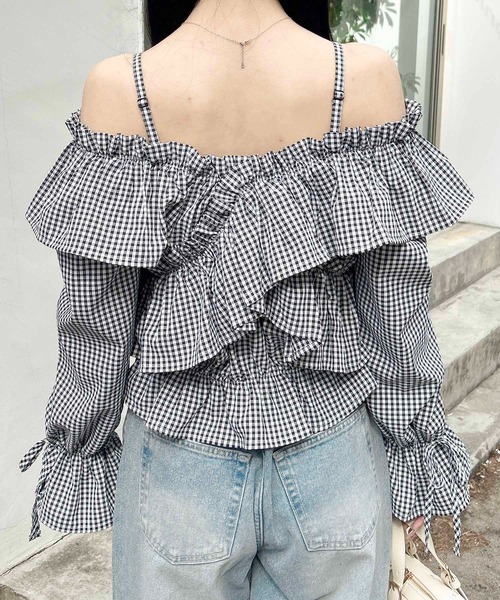 INGNI（イング）の「クロスフリルオフショルブラウス（シャツ/ブラウス・レディース・ホワイト系その他3/ブラック系/ブラック系その他3・M）」の18枚目の写真