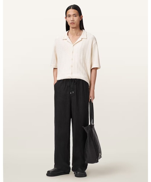 ALLSAINTS(オールセインツ)の「SHARP STRAIGHT LEG LINEN TROUSERS | SHARP ストレート レッグ リネン トラウザー(その他パンツ・メンズ・ブラック系その他・X-SMALL/SMALL/MEDIUM/LARGE)」の1枚目の写真