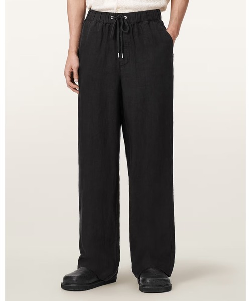 ALLSAINTS(オールセインツ)の「SHARP STRAIGHT LEG LINEN TROUSERS | SHARP ストレート レッグ リネン トラウザー(その他パンツ・メンズ・ブラック系その他・X-SMALL/SMALL/MEDIUM/LARGE)」の3枚目の写真