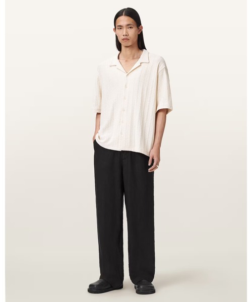 ALLSAINTS(オールセインツ)の「SHARP STRAIGHT LEG LINEN TROUSERS | SHARP ストレート レッグ リネン トラウザー(その他パンツ・メンズ・ブラック系その他・X-SMALL/SMALL/MEDIUM/LARGE)」の5枚目の写真