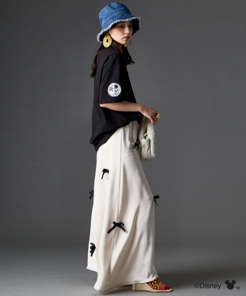 GEVS.（ジェイヴィス）の「リボン付Aラインサテンスカート＜大きいサイズ有＞GEVS.（スカート・レディース・ブラック/アイボリー・M/L/LL/3L/4L/5L）」の21枚目の写真