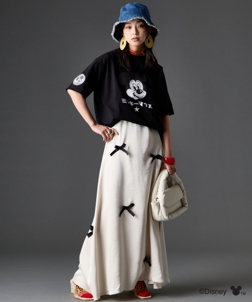 GEVS.（ジェイヴィス）の「リボン付Aラインサテンスカート＜大きいサイズ有＞GEVS.（スカート・レディース・ブラック/アイボリー・M/L/LL/3L/4L/5L）」の22枚目の写真