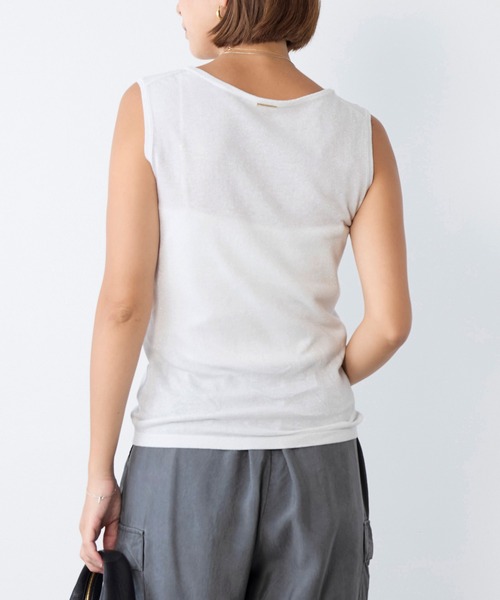 MICA&DEAL（マイカ＆ディール）の「ラメニットタンクトップ（タンクトップ・レディース・モカ/オフホワイト/ブラック・FREE）」の10枚目の写真
