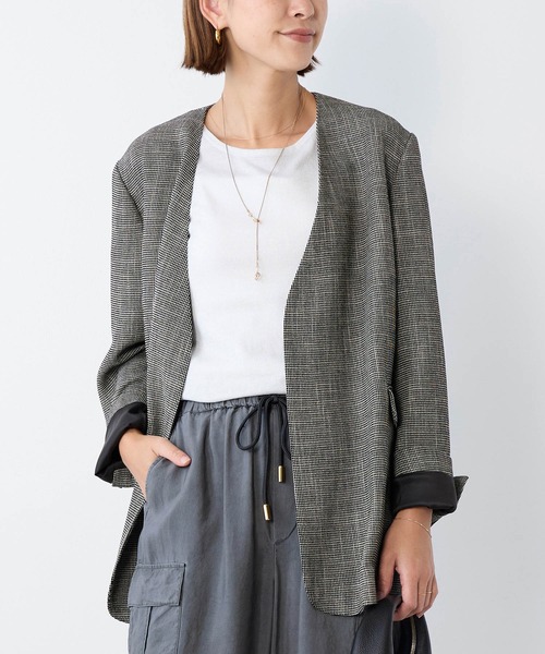 MICA&DEAL（マイカ＆ディール）の「ラメニットタンクトップ（タンクトップ・レディース・モカ/オフホワイト/ブラック・FREE）」の7枚目の写真