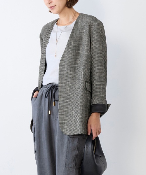 MICA&DEAL（マイカ＆ディール）の「ラメニットタンクトップ（タンクトップ・レディース・モカ/オフホワイト/ブラック・FREE）」の6枚目の写真