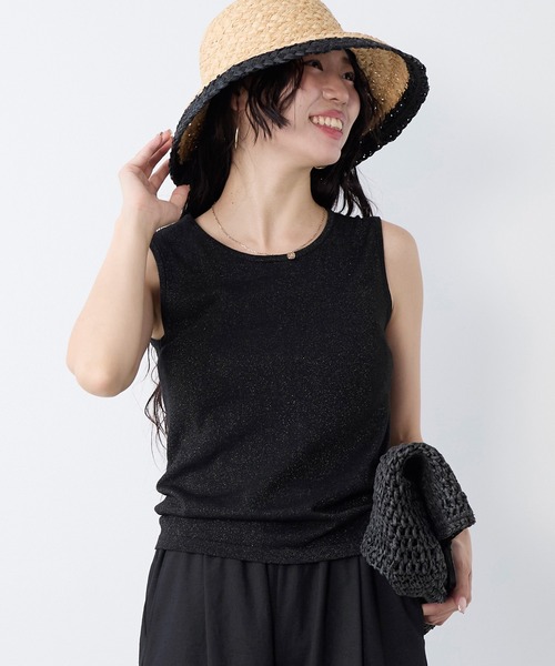 MICA&DEAL（マイカ＆ディール）の「ラメニットタンクトップ（タンクトップ・レディース・モカ/オフホワイト/ブラック・FREE）」の22枚目の写真