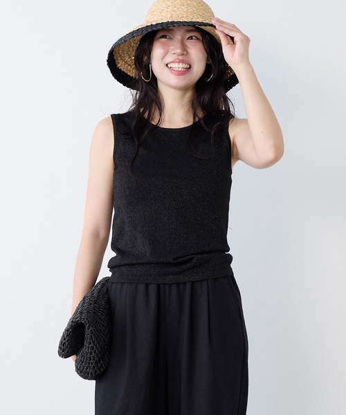 MICA&DEAL（マイカ＆ディール）の「ラメニットタンクトップ（タンクトップ・レディース・モカ/オフホワイト/ブラック・FREE）」の21枚目の写真