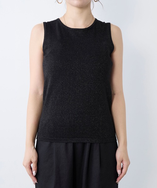 MICA&DEAL（マイカ＆ディール）の「ラメニットタンクトップ（タンクトップ・レディース・モカ/オフホワイト/ブラック・FREE）」の14枚目の写真
