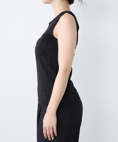 MICA&DEAL（マイカ＆ディール）の「ラメニットタンクトップ（タンクトップ・レディース・モカ/オフホワイト/ブラック・FREE）」の13枚目の写真