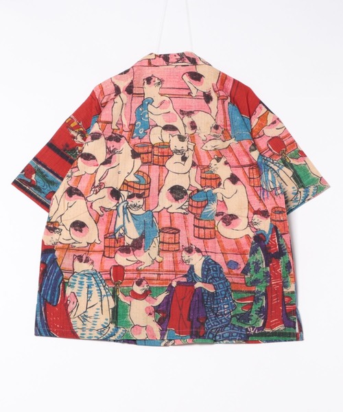 倭物やカヤ(ワモノヤカヤ)の「【倭物やカヤ】着る、NIPPON ART 倭の絵シャツXL(シャツ/ブラウス・メンズ・ピンク/ダークネイビー/ブラック/ネイビー・XL)」の11枚目の写真