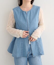 Kastane | 【一部店舗限定/セットアップ対応】B デニムペプラムビスチェ(ベスト)