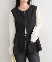 Kastane（カスタネ）の「【一部店舗限定/セットアップ対応】B デニムペプラムビスチェ（ベスト）」