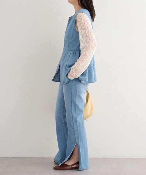 Kastane（カスタネ）の「【一部店舗限定/セットアップ対応】B デニムペプラムビスチェ（ベスト・レディース・ブラック/ブルー系その他/ブルー・FREE）」の10枚目の写真