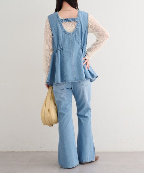 Kastane（カスタネ）の「【一部店舗限定/セットアップ対応】B デニムペプラムビスチェ（ベスト・レディース・ブラック/ブルー系その他/ブルー・FREE）」の11枚目の写真