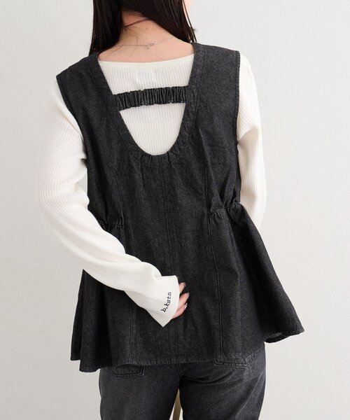 Kastane（カスタネ）の「【一部店舗限定/セットアップ対応】B デニムペプラムビスチェ（ベスト・レディース・ブラック/ブルー系その他/ブルー・FREE）」の19枚目の写真