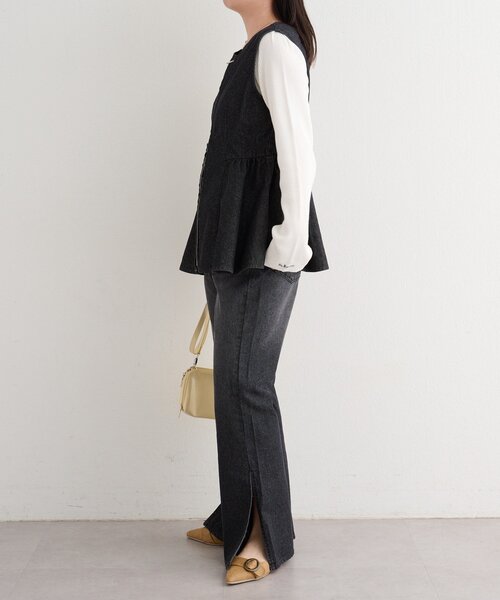 Kastane（カスタネ）の「【一部店舗限定/セットアップ対応】B デニムペプラムビスチェ（ベスト・レディース・ブラック/ブルー系その他/ブルー・FREE）」の21枚目の写真