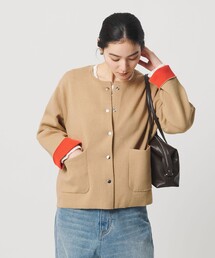 【WEB限定 Wardrobe DAILY MINIMAL】バイカラー スナップボタンカーディガン ウォッシャブル