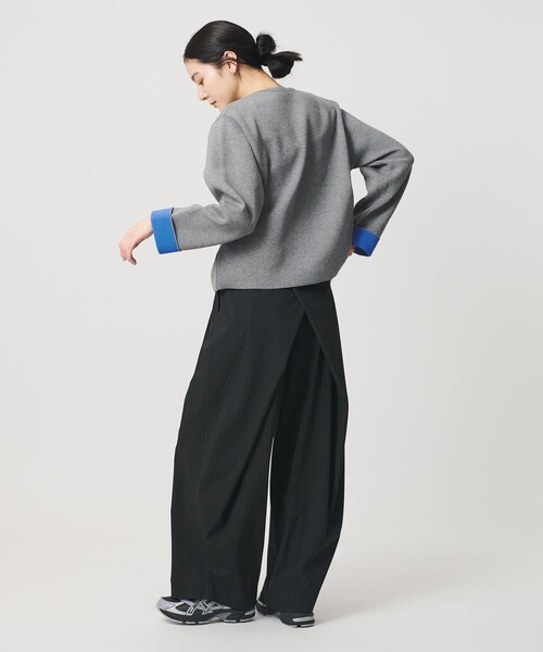 BEAUTY&YOUTH UNITED ARROWS(ビューティーアンドユースユナイテッドアローズ)の「【WEB限定 Wardrobe DAILY MINIMAL】バイカラー スナップボタンカーディガン ウォッシャブル(カーディガン/ボレロ・レディース・ベージュ/グレー系/ナチュラル・FREE)」の6枚目の写真