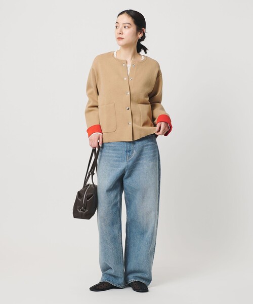 BEAUTY&YOUTH UNITED ARROWS(ビューティーアンドユースユナイテッドアローズ)の「【WEB限定 Wardrobe DAILY MINIMAL】バイカラー スナップボタンカーディガン ウォッシャブル(カーディガン/ボレロ・レディース・ベージュ/グレー系/ナチュラル・FREE)」の14枚目の写真