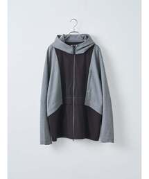 TRANSITION（トランジション）の「【TRANSITION】ポンチ×ストレッチナイロン切り替えフーデッドブルゾン（ブルゾン）」