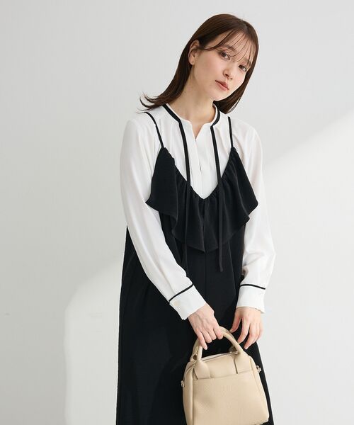 Green　Parks（グリーンパークス）の「フリルサロペット（サロペット/オーバーオール・レディース・グレー/ブルー系その他3/ブラック・FREE）」の22枚目の写真