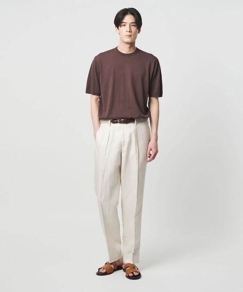 UNITED ARROWS(ユナイテッドアローズ)の「コットン ニット Tシャツ(Tシャツ/カットソー・メンズ・ダークブラウン/パープル/ケリーグリーン/ネイビー・S/XL/M/L)」の7枚目の写真