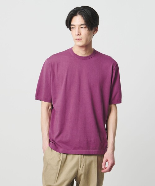 UNITED ARROWS(ユナイテッドアローズ)の「コットン ニット Tシャツ(Tシャツ/カットソー・メンズ・ダークブラウン/パープル/ケリーグリーン/ネイビー・S/XL/M/L)」の9枚目の写真