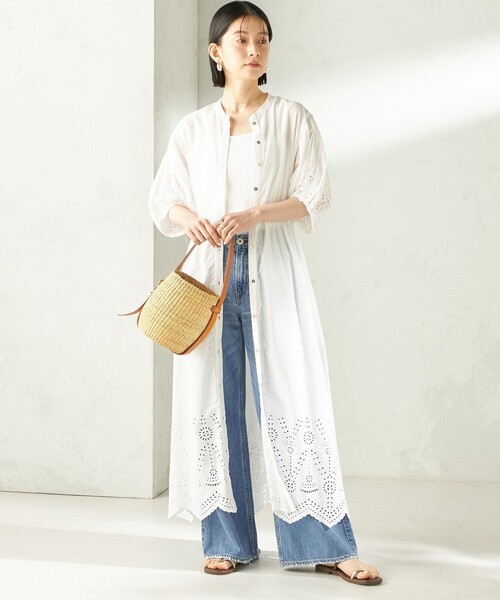 Fanaka(ファナカ)の「【SHIPS別注】Fanaka:〈手洗い可能〉シフリー ウエスト ギャザー ワンピース(ワンピース・レディース・ブラック/オフホワイト・ONE SIZE)」の4枚目の写真