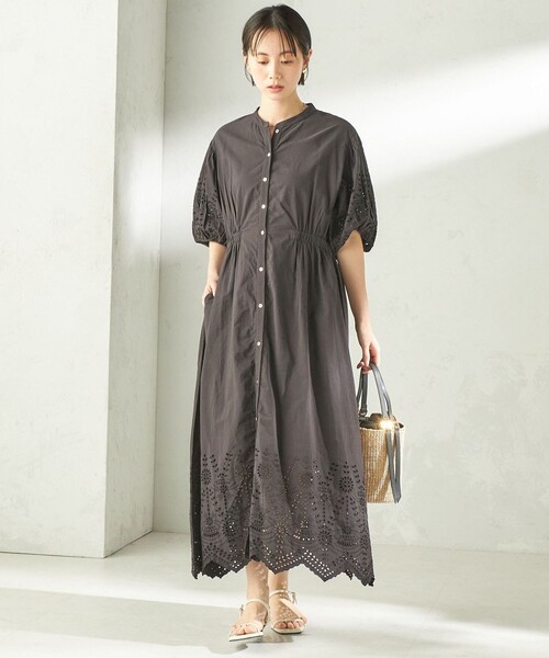 Fanaka(ファナカ)の「【SHIPS別注】Fanaka:〈手洗い可能〉シフリー ウエスト ギャザー ワンピース(ワンピース・レディース・ブラック/オフホワイト・ONE SIZE)」の7枚目の写真