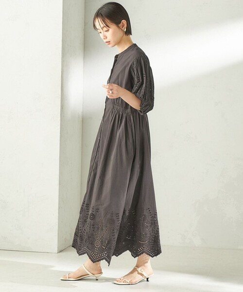 Fanaka(ファナカ)の「【SHIPS別注】Fanaka:〈手洗い可能〉シフリー ウエスト ギャザー ワンピース(ワンピース・レディース・ブラック/オフホワイト・ONE SIZE)」の9枚目の写真