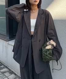Ameri（アメリ）の「MEDI LINE LACE DOUBLE JACKET（テーラードジャケット）」