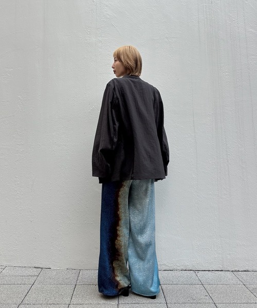 Ameri（アメリ）の「MEDI LINE LACE DOUBLE JACKET（テーラードジャケット・レディース・スミクロ/ブルー/ライトベージュ・SMALL/MEDIUM）」の21枚目の写真