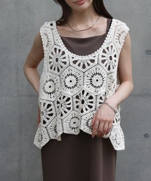 NYLAUS | 【SG】クロシェ編みベスト かぎ針ビスチェ(ベスト)