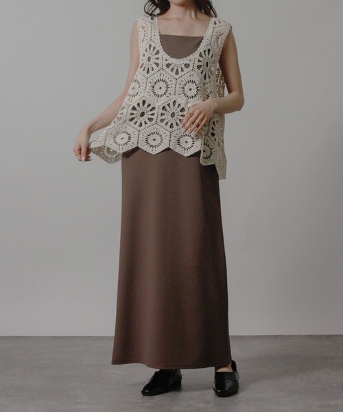 NYLAUS(ナイラス)の「【SG】クロシェ編みベスト かぎ針ビスチェ(ベスト・レディース・アイボリー/ブラック/モカ・M)」の11枚目の写真